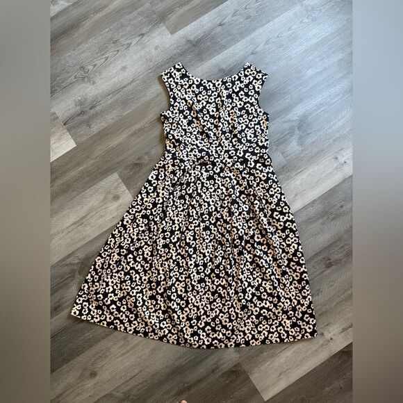 Modcloth Closet London Midi Dress Floral Black Cream US 12 - Picture 2 of 12